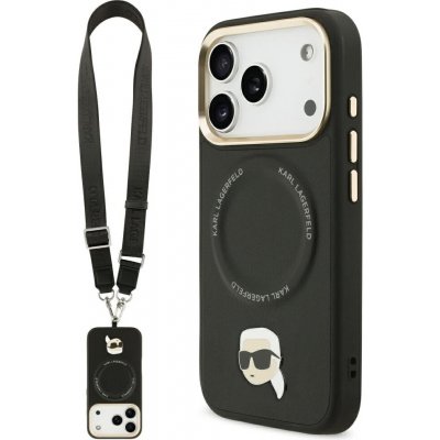 Karl Lagerfeld - Hardcase Big Strap Karl Metal Logo MagSafe pouzdro pro iPhone 17 Pro Max - černé – Zboží Mobilmania