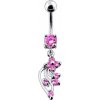 Piercing Šperky4U stříbrný piercing do pupíku BP01113-P