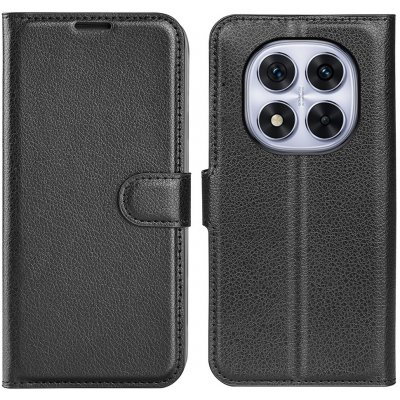 Litchi knížkové pouzdro na Xiaomi Redmi Note 14 Pro 5G/Poco X7 5G - černé – Zboží Živě