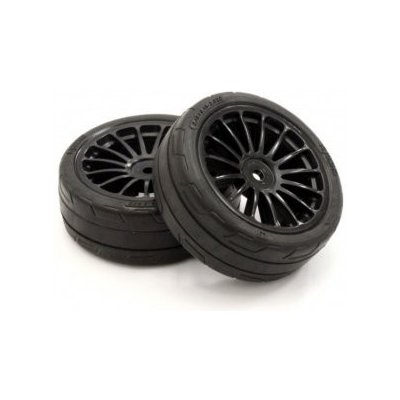 Kyosho Pre-Glued Tyres 15 Spokes Black Wheels 1:10 Fazer 2.0 2 Medium