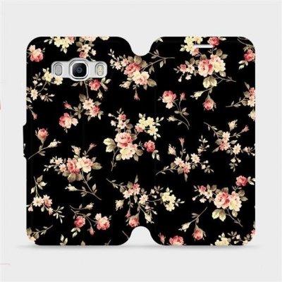 Pouzdro Mobiwear Parádní flip Samsung Galaxy J5 2016 - VD02S - Květy na černé – Zboží Mobilmania