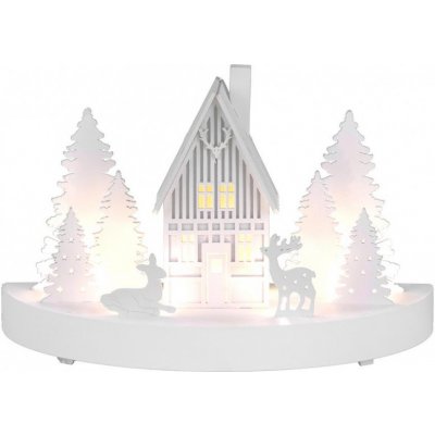 MagicHome Dekorace Vánoce Horárna 6 LED MDF 2xAAA 25x12x28 cm – Zboží Mobilmania