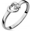 Prsteny iZlato Forever Diamantový prsten se srdíčky z bílého zlata BSBR011A