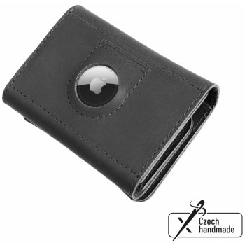Fixed Kožená Tripple Wallet for AirTag z pravé hovězí kůže černá