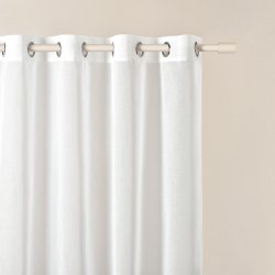 Průhledná bílá záclona NOVELIA se zavěšením na kruhy Šírka 140 cm | Dĺžka 250 cm biela Stříbrná
