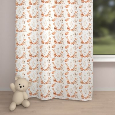 Biante Dětský bavlněný závěs Sandra SA-523 Lišky a sovy na bílém 150x200 cm – Hledejceny.cz