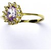 Prsteny Čištín zlatý Kate žluté zlato zirkon lavender čiré zirkony T 1480