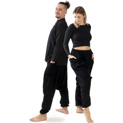 Teplé harémové kalhoty / Sultánky LAHARA černé
