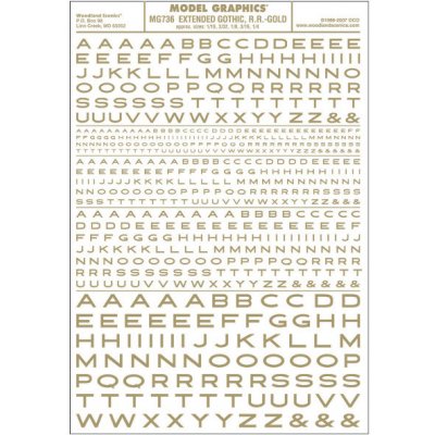 Woodland Scenics propisot písmena prodloužená Gothic R.R. zlatá MG736 – Sleviste.cz