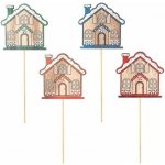 Domek barevný dřevěný 7,3 x 7 cm + špejle – Hledejceny.cz
