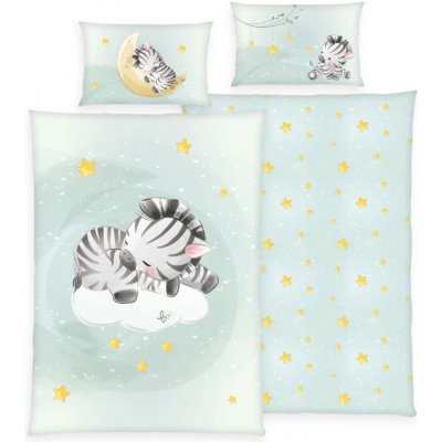 Baby Nellys Green Dětské povlečení do postýlky Malá Zebra 100 x 135 cm 40 x 60 cm – Zboží Dáma