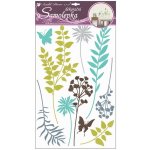 Anděl Přerov Samolepky na zeď barevné kapradiny s glitry 50 x 32 cm – Zboží Dáma