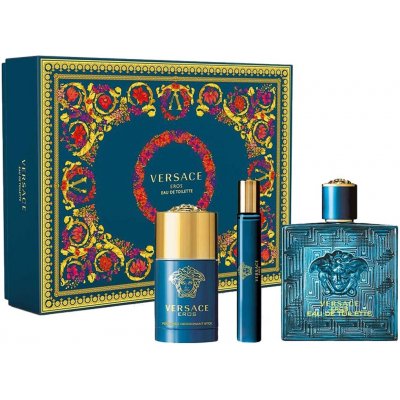 Versace Eros EDT 100 ml + EDT 10 ml + deostick 75 ml dárková sada – Zbozi.Blesk.cz