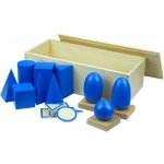Montessori A050 geometrická tělesa s podstavci a krabicí – Hledejceny.cz
