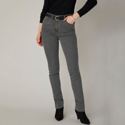Blancheporte Strečové rovné džíny výška postavy tmavě šedá
