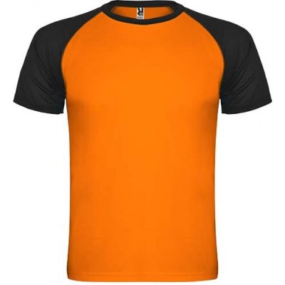 Indianapolis dětské sportovní tričko s krátkým rukávem Fluorescenční oranžová / Černá – Zboží Mobilmania