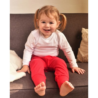 JOŽÁNEK Dětské baggy tepláky LEHKÉ lososově růžové – Sleviste.cz