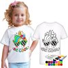 Dětské tričko dětské tričko s vlastním motivem + fixy na textil 10 barev tričko Omalovánka