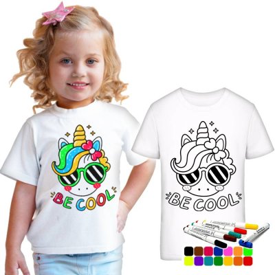 dětské tričko s vlastním motivem + fixy na textil 10 barev tričko Omalovánka – Zboží Mobilmania