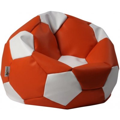 Euroball ANTARES medium Sedací pytel 65x65x45cm koženka oranžová/bílá – Hledejceny.cz