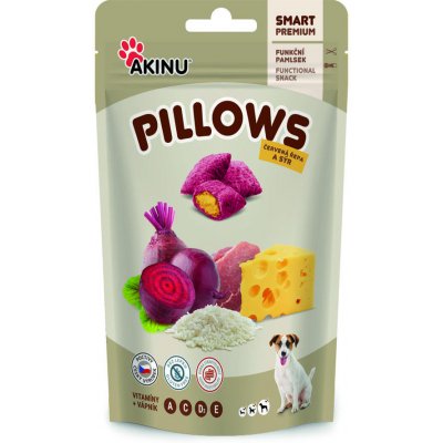 Akinu Pillows polštářky s červenou řepou a sýrem pro psy 80 g – Zboží Mobilmania
