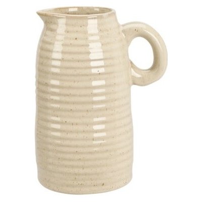 Kameninová váza s uchem krémová – Zboží Dáma