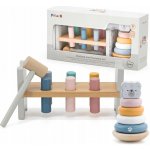 Montessori sada navlékací kroužky + zatloukací kladivo Tučňák – Zboží Dáma