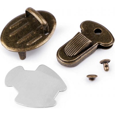 Pro Háčkování Zapínání na kabelku oválné staromosaz, 2 sady – Sleviste.cz