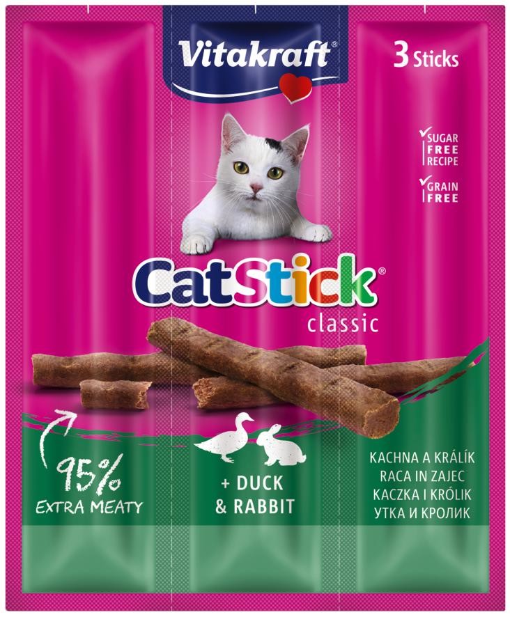 Vitakraft Cat Stick mini kachna a králík 3 ks 18 g