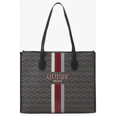 Calvin Klein Guess SILVANA TOTE CHARCOAL LOGO shopper kabelka černá – Zboží Mobilmania