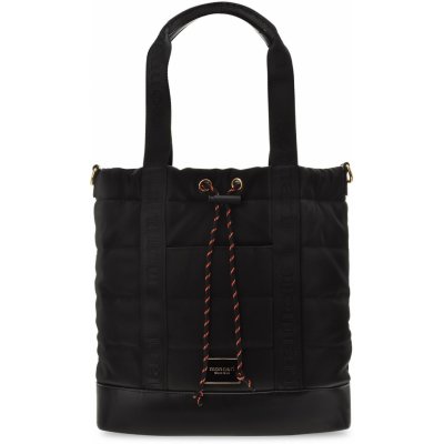 monnari Monnari sportovní prošívaná shopper velká prostorná dámská měkká taška městská taška přes rameno černá