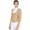 Dámské sportovní tričko EQUESTRO Triko závodní Jersey Rhinestone EQUESTRO dámské beige