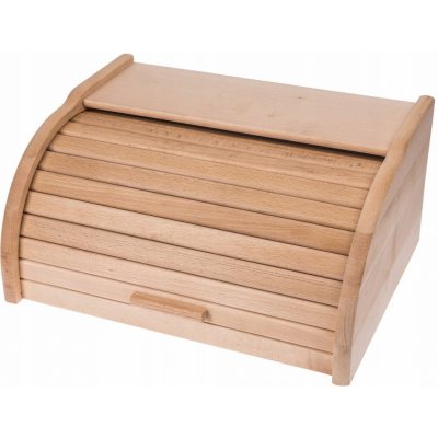 Velký dřevěný chlebník s bukovým víkem se žaluziemi na chléb, pečivo a housky – Zboží Dáma