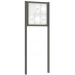 PROCITY Venkovní vitrína Classique, 6 x A4, včetně sloupků, šedá PRO – Zboží Živě