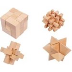 Small foot Dřevěné hry Dřevěné hlavolamy set 4 ks v pytlících – Zbozi.Blesk.cz