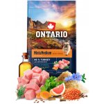 Ontario Mini & Medium Weight Control Turkey & Brown Rice 6,5 kg – Hledejceny.cz
