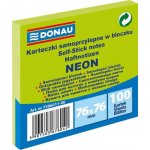 Donau samolepicí bloček 76 x 76 mm, 100 listů, Neon Zelený – Zboží Živě