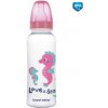 Láhev a nápitka Canpol babies láhev s potiskem Love & Sea růžová 250 ml