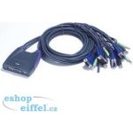 Aten CS-64U KVM elektronický přepínač, pro 4 PC, 1xVGA, 1xkláv., 1xmyš, 2xUSB, mini – Zboží Živě