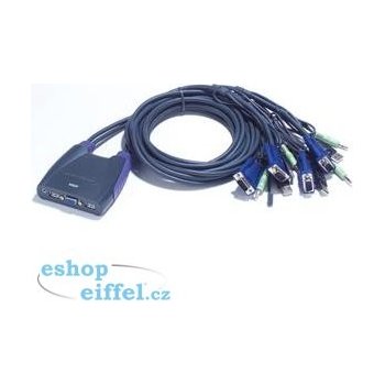 Aten CS-64U KVM elektronický přepínač, pro 4 PC, 1xVGA, 1xkláv., 1xmyš, 2xUSB, mini