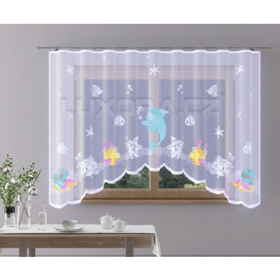 Dětská záclona MOŘSKÝ SVĚT oblouk - 150 x 300 cm – Zboží Mobilmania