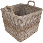 Košíkárna Koš čtvercový ratanový šedý 36x36 cm – Zboží Dáma