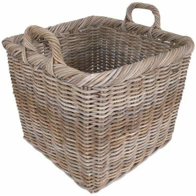 Košíkárna Koš čtvercový ratanový šedý 36x36 cm – Zboží Dáma