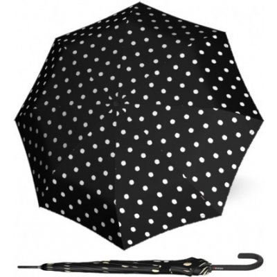 Knirps T.760 dot art black elegantní holový vystřelovací deštník černý