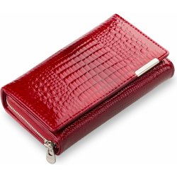 Elegantní lakovaná dámská peněženka červená
