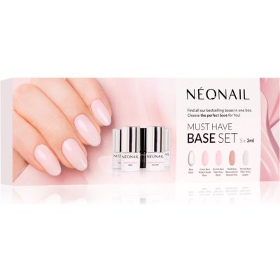 NeoNail Must Have Base Extra podkladový lak pro gelové nehty 3 ml + Cover Base Protein Nude Rose podkladový a vrchní lak pro gelové nehty 3 ml + Revital Base Fiber Rosy Blush podkladový gel pro modelá – Zboží Mobilmania