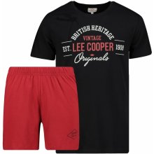 Lee Cooper Logo pánské pyžamo krátké černo červené