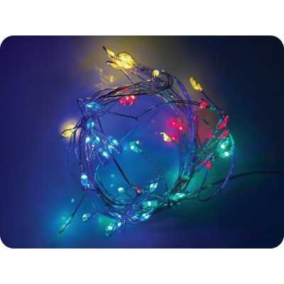 ACA Lighting LED dekorační řetěz 2.5m 50LED 3xAA RGBY bez funkcí stříbrná měď [X01503117] – Hledejceny.cz