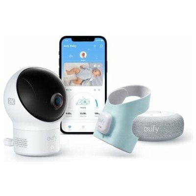 Eufy Dětská chůvička s chytrou ponožkou Anker S340 2K modrá – Zboží Dáma