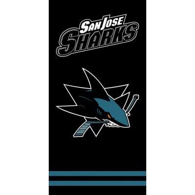 TipTrade Osuška NHL San Jose Sharks Black 70 x 140 cm – Hledejceny.cz